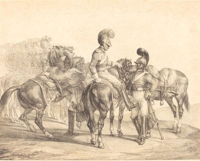 Et parti av livgarder av Theodore Gericault
