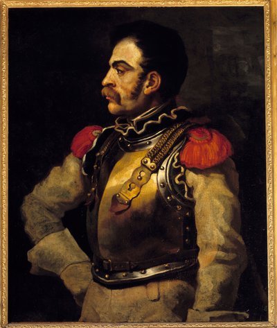 En riflemann sett midt på kroppen. Maleri av Theodore Gericault (1791-1824) av Theodore Gericault