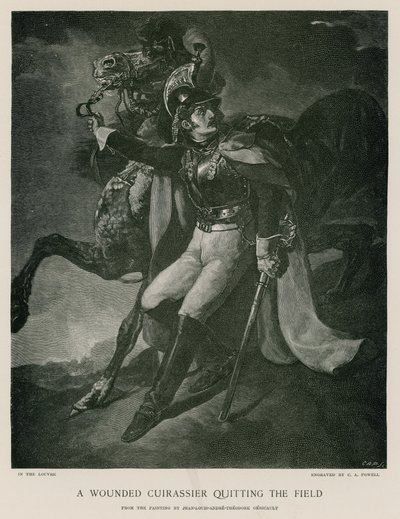En såret kurassier forlater banen av Theodore Gericault