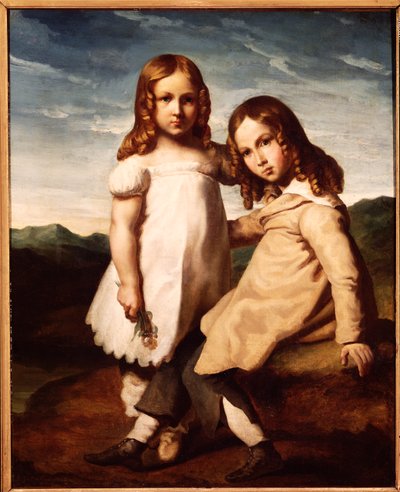 Alfred Dedreux (1810-60) som barn med sin søster, Elisabeth, 1816-17 av Theodore Gericault