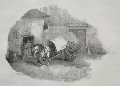 Kjerrehest trukket ut av siltene av Theodore Gericault