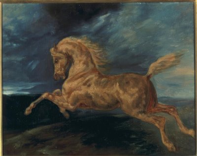 Hest skremt av lynet av Theodore Gericault