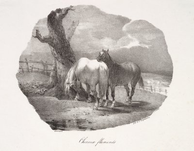 Flamske hester av Theodore Gericault