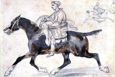 Engelsk slakter til hest (blyant og akvarell) av Theodore Gericault