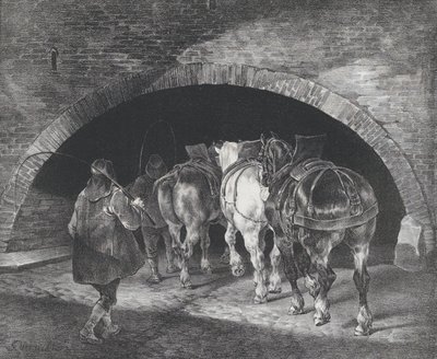 Inngang til Adelphi Wharf, 1821 av Theodore Gericault