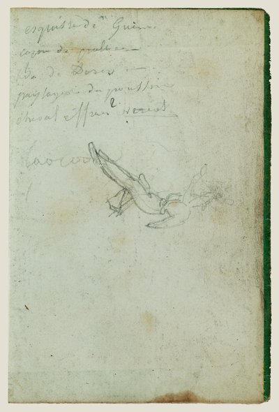 Figurstudier og inskripsjoner av Theodore Gericault