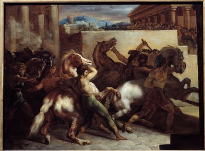 Gratis hesteveddeløp i Roma Maleri av Theodore Gericault (1791-1824) 1817 Søn. 0,45x0,6 m av Theodore Gericault