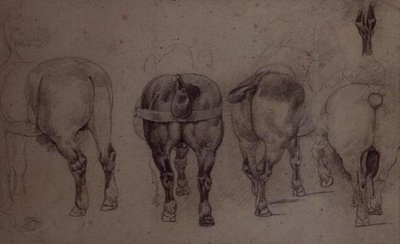 Selede hester (blyant) av Theodore Gericault