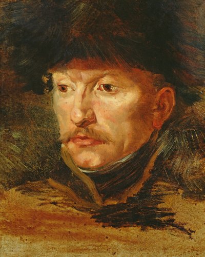 Leder av en rytter (portrett av løytnant Dieudonne), ca. 1812 av Theodore Gericault