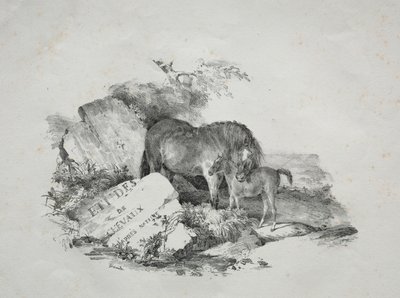 Hoppa og føllet hennes. av Theodore Gericault