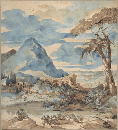 Landskap med fiskere av Theodore Gericault