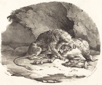 Løve som sluker en hest av Theodore Gericault