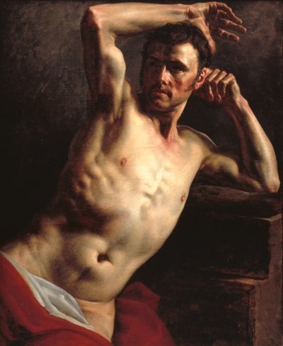 Mannlig naken halvlang av Theodore Gericault