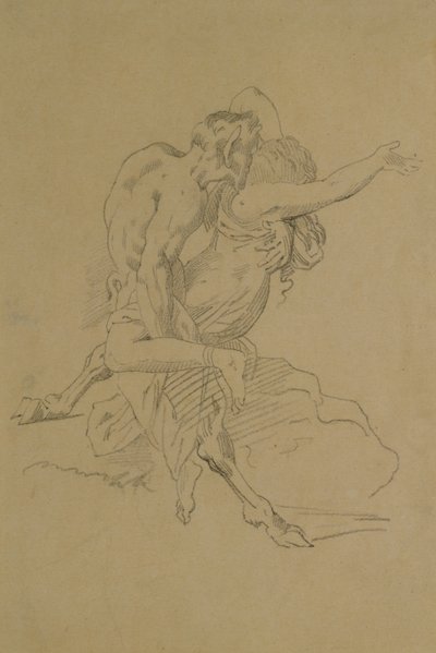Nymfe og Satyr av Theodore Gericault