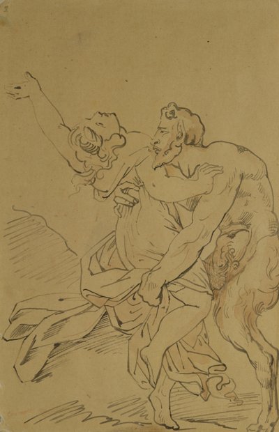 Nymfe og Satyr av Theodore Gericault