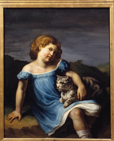 Portrett av Louise Vernets barn (1814 - 1845) datter av maleren Horace Vernet. Maleri av Theodore Gericault (1791-1824) av Theodore Gericault