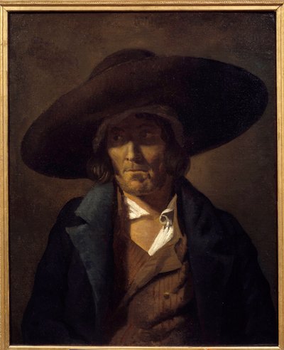 Portrait of Man kalt Vendeen-maleriet av Theodore Gericault (1791-1824) 1800-tallets sol. 0,81x0,64 m av Theodore Gericault