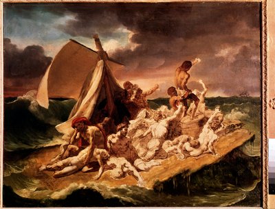 Forberedelsesstudie for flåten til Meduse (olje på lerret av Theodore Gericault