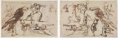 Ark med skisser (recto) Ark med skisser (verso) av Theodore Gericault