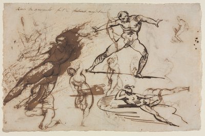 Ark med skisser recto, 1819. av Theodore Gericault