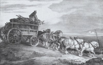 The Coal Waggon [sic.], 1821. av Theodore Gericault