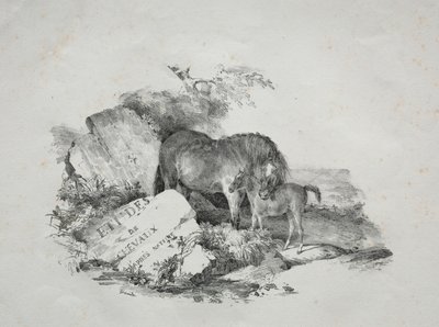 Hoppa og føllet hennes av Theodore Gericault