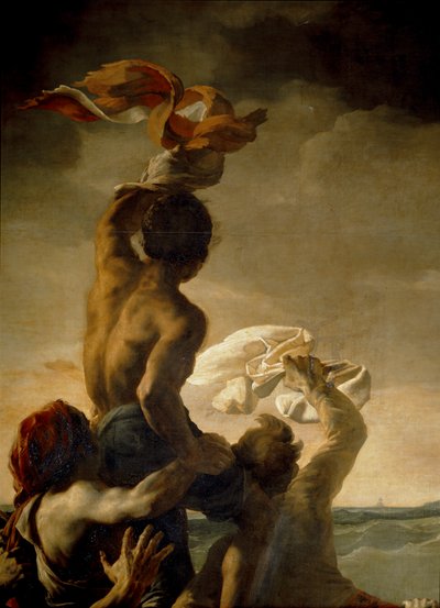 Flåten til «Medusa». Maleri etter en daværende … av Theodore Gericault