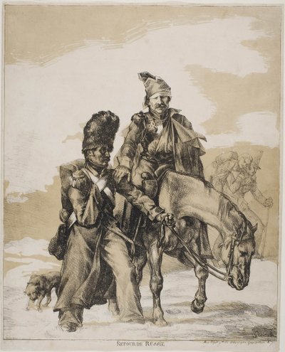 Retreatet fra Russland, ca 1818 av Theodore Gericault