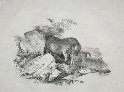 Hoppa og føllet hennes av Theodore Gericault