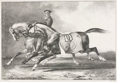 To sprakkete hester som trener av Theodore Gericault