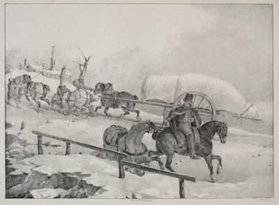 Vogner som klatrer en bakke av Theodore Gericault