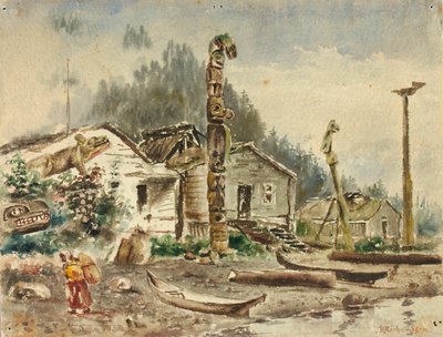 Utsikt over Wrangell, Alaska, i 1884 av Theodore J. Richardson