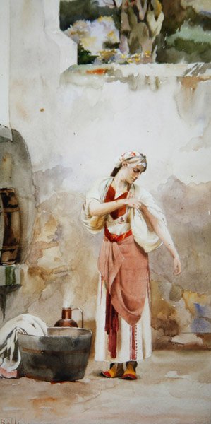 En gresk skjønnhet (akvarell på papir) av Theodore Jacques Ralli