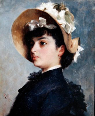Portrett av en ung dame av Theodore Jacques Ralli
