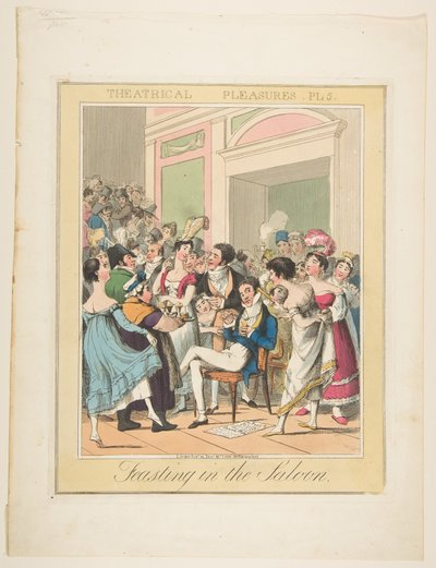 Teatreglede, Plate 5: Fest i salongen, ca. 1835. av Theodore Lane