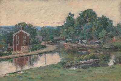 Evening at the Lock, Napanoch, New York, 1893. av Theodore Robinson