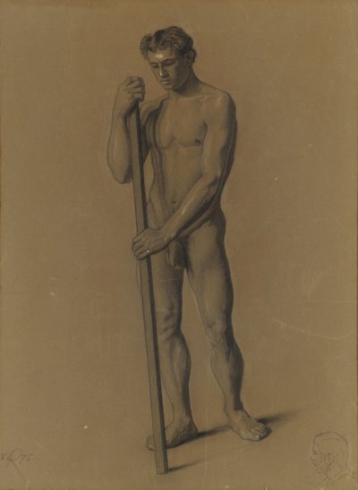 Studie av den mannlige figuren, 1875 av Theodore Robinson