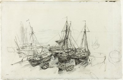 Fiskebåter ved Granville av Theodore Rousseau