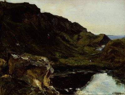 Landskap, ca. 1835 (olje på lerret) av Theodore Rousseau