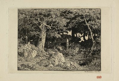 Rock Oaks av Theodore Rousseau