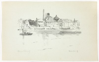 Battersea fra elven, lavvann av Theodore Roussel