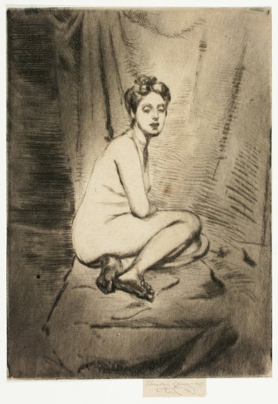 Figur av en kvinne som huker seg av Theodore Roussel