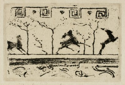 Stags, A Study for the Decoration of a Frame (tredje versjon) av Theodore Roussel