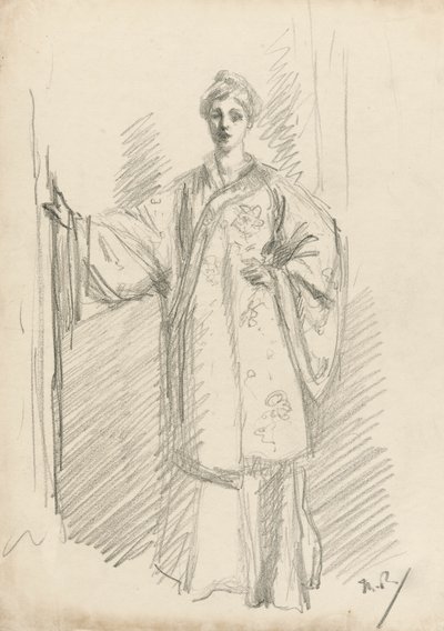 Stående figur i en kinesisk kjole av Theodore Roussel