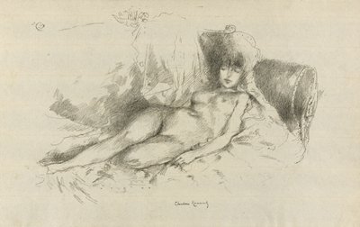 Studie fra naken, kvinne i søvn av Theodore Roussel