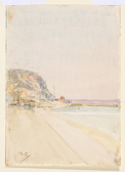 Utsikt over East Cliff, Hastings, før 1900 av Theodore Roussel