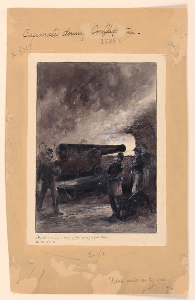 En kasemattpistol under brannen av Theodore Russell Davis