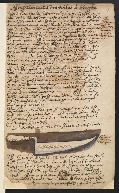 Grunningskniv (illustrasjon) av Theodore Turquet de Mayerne