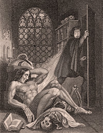 Victor Frankenstein blir avsky for skapelsen hans av Theodore Von Holst