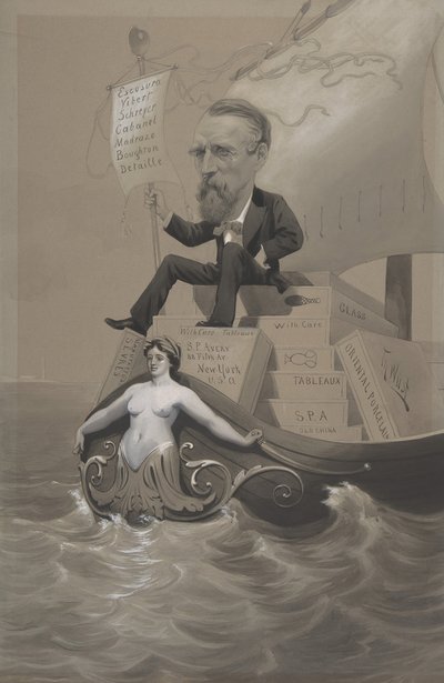 Samuel P. Avery transporterer skattene sine over havet, ca. 1875-80. av Theodore Wust